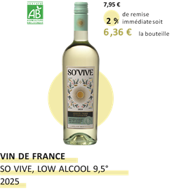 Les vins low alcool